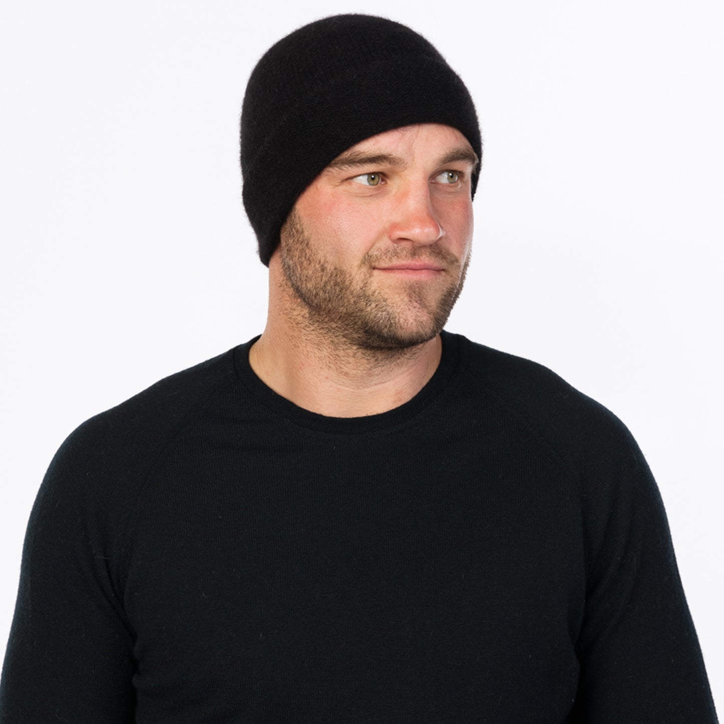 Black Possum Merino Beanie