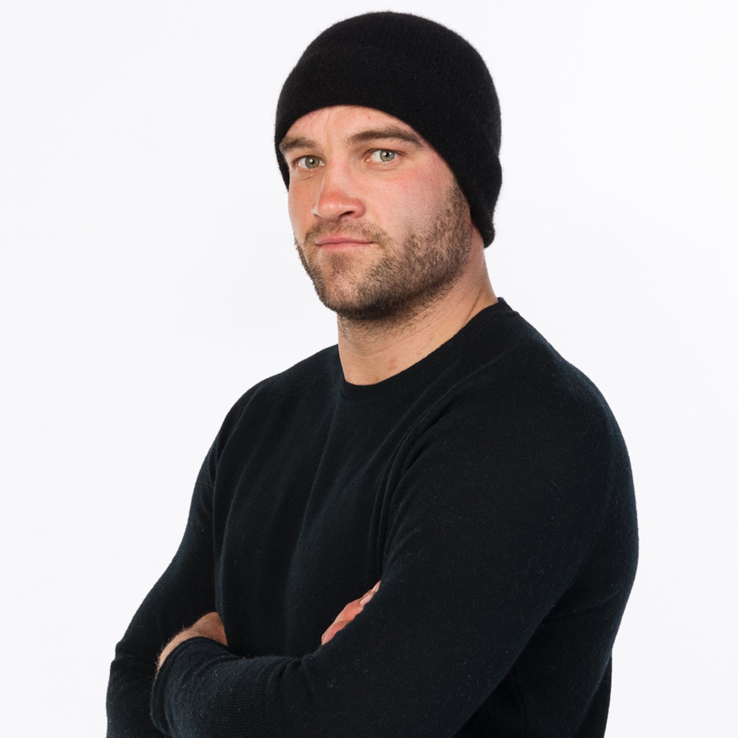 Black Possum Merino Beanie