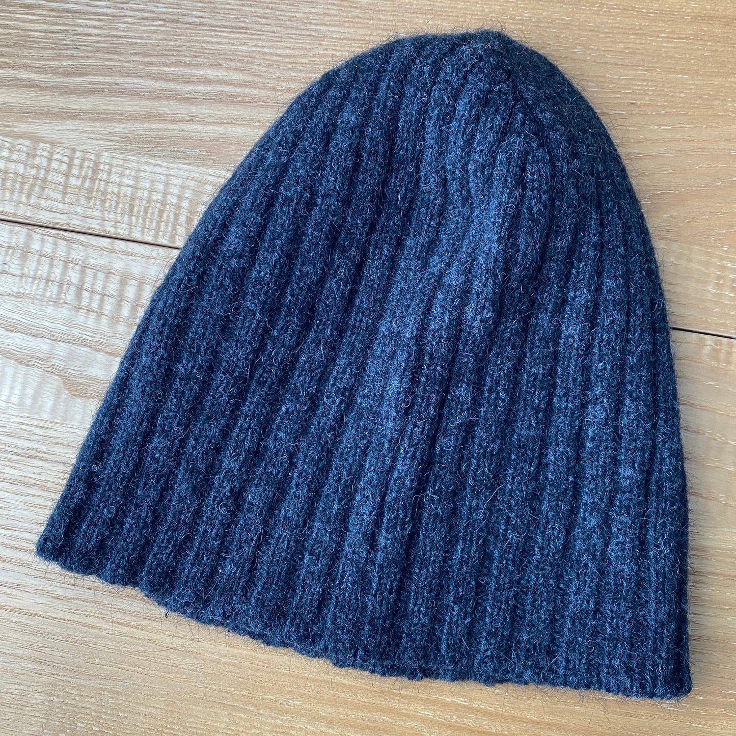 Charcoal Ribbed Possum Merino Beanie