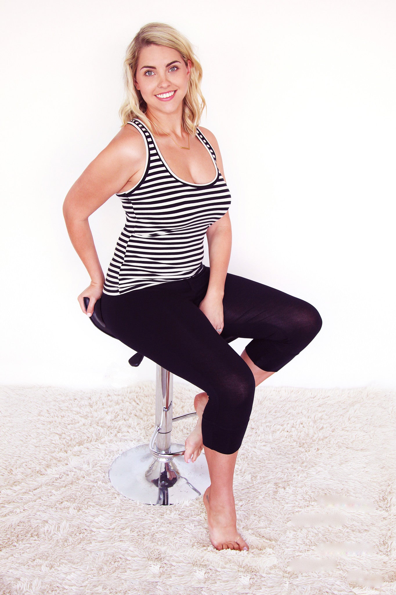 Bluebell and Lily Hahei Capri Pants in Black Modal with Elasticated Waistband and Drawstring