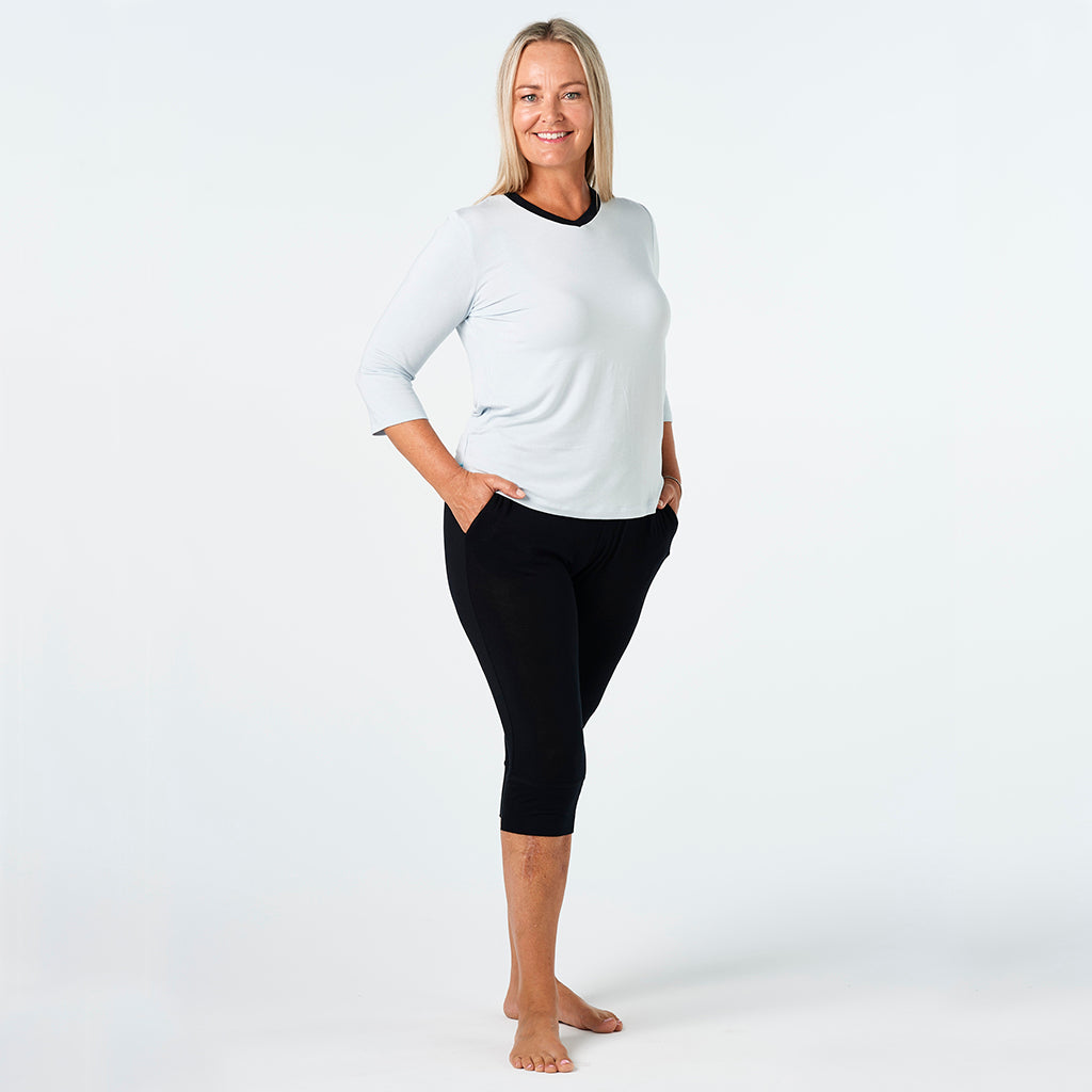 Hahei Capri Pants - Black Modal