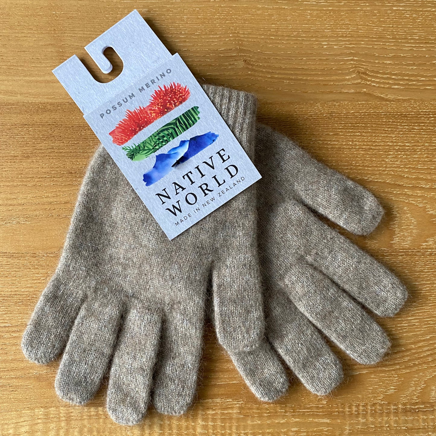 Flax Possum Merino Gloves