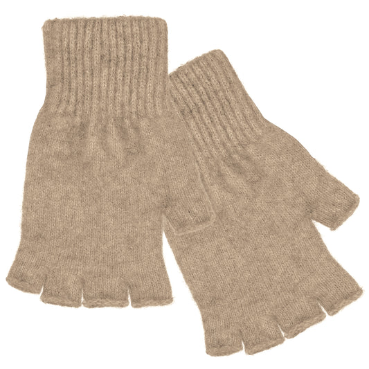 Flax Possum Merino Fingerless Gloves