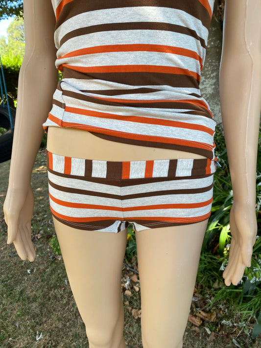 Piha Cheekies - White Marl/Chocolate Stripe