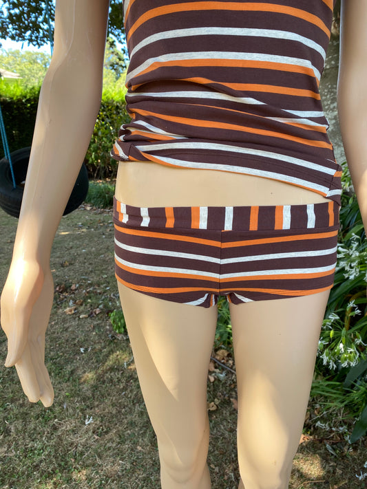 Piha Cheekies - Chocolate/Orange Stripe