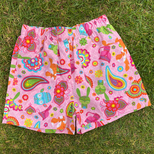 Moeraki Shorties - Pink Animal Paisley