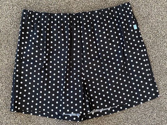 Moeraki Shorties - Black with White Polka Dots