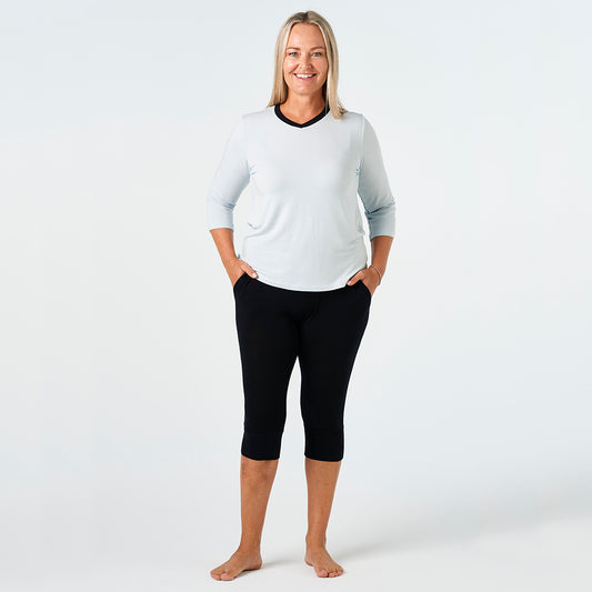 Hahei Capri Pants - Black Modal